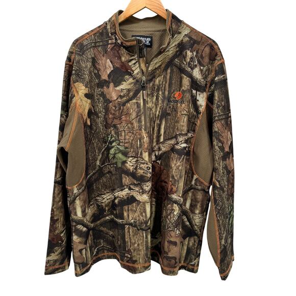 Mossy Oak Jacket Mens 2XL Break Up Infinity Camo 1/2 Zip Hunting Pullover - Picture 1 of 10